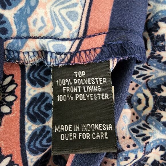 A BYER WOME'S HANDKERCHIEF PAISLEY PATTERN BLUE TOP SIZE SMALL - Picture 6 of 6